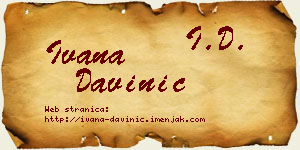 Ivana Davinić vizit kartica